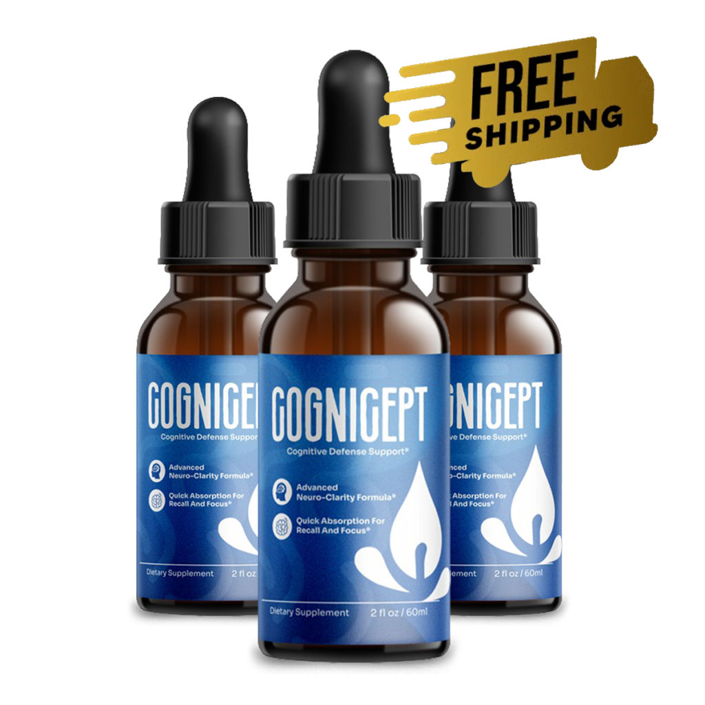 Cognicept liquid drops — three bottle pack, 2 fl oz cognitive support dietary supplement with free shipping